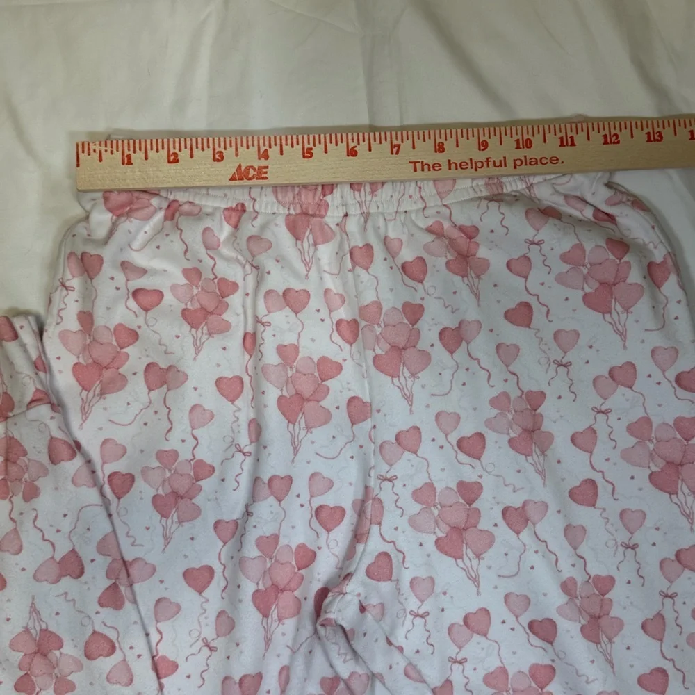 Dondolo Women’s Pink Heart Balloon Pajama Set Size S Valentine Collection Lounge - Picture 9 of 11